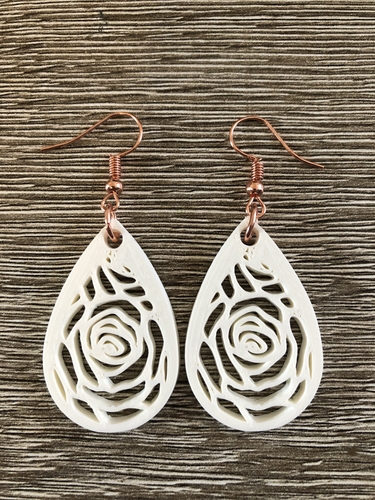 Rose earrings 3D Print 260884 Rose earrings 3D Print 260884