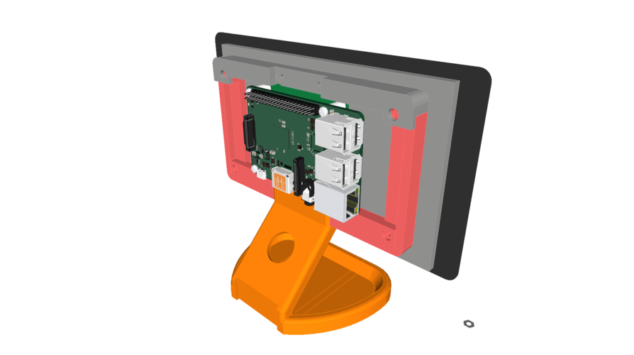 PiMac - Raspberry Pi 7 Inch Touch Screen Stand (with Camera) 3D Print 261056 PiMac - Raspberry Pi 7 Inch Touch Screen Stand (with Camera) 3D Print 261056