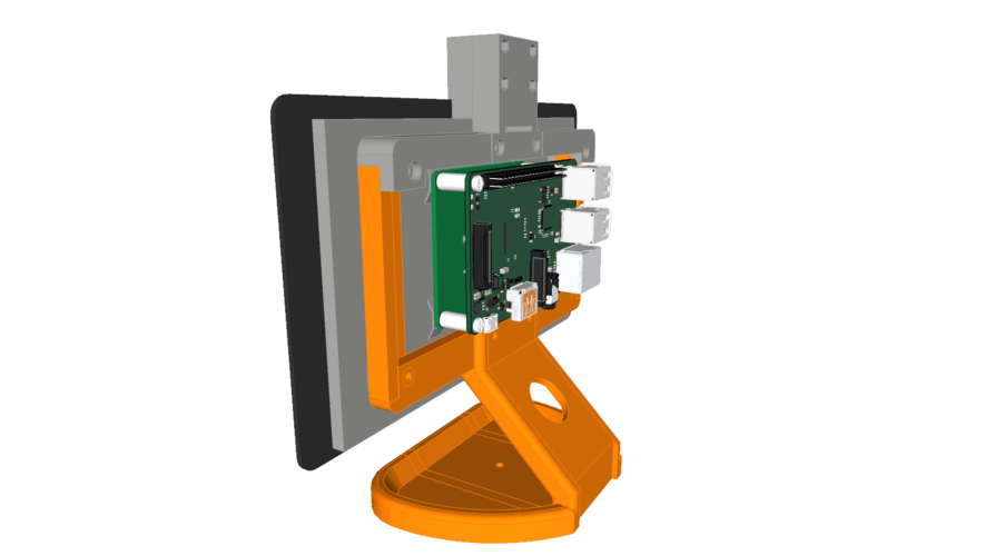 PiMac - Raspberry Pi 7 Inch Touch Screen Stand (with Camera) 3D Print 261062 PiMac - Raspberry Pi 7 Inch Touch Screen Stand (with Camera) 3D Print 261062