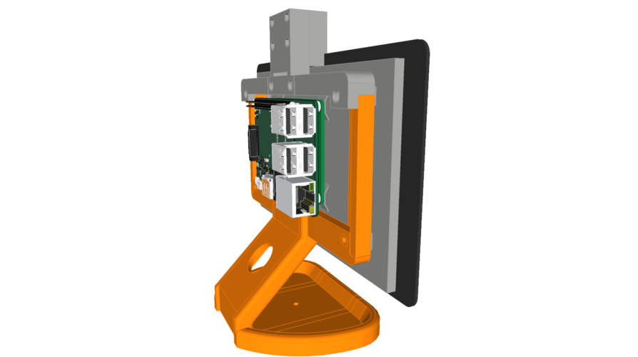 PiMac - Raspberry Pi 7 Inch Touch Screen Stand (with Camera) 3D Print 261065 PiMac - Raspberry Pi 7 Inch Touch Screen Stand (with Camera) 3D Print 261065