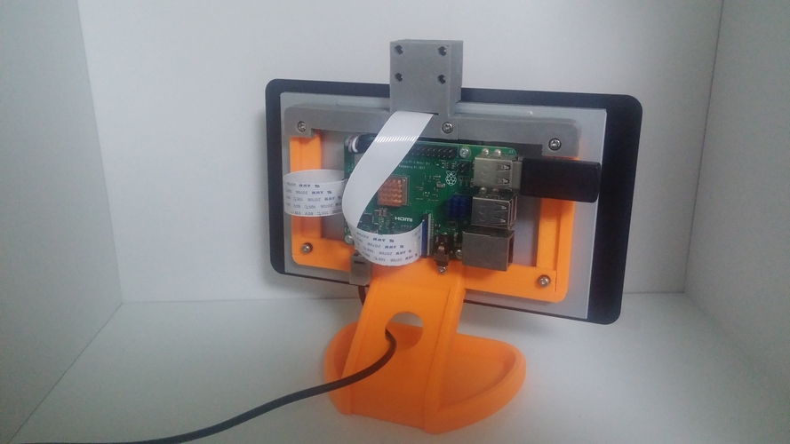 PiMac - Raspberry Pi 7 Inch Touch Screen Stand (with Camera) 3D Print 261090 PiMac - Raspberry Pi 7 Inch Touch Screen Stand (with Camera) 3D Print 261090