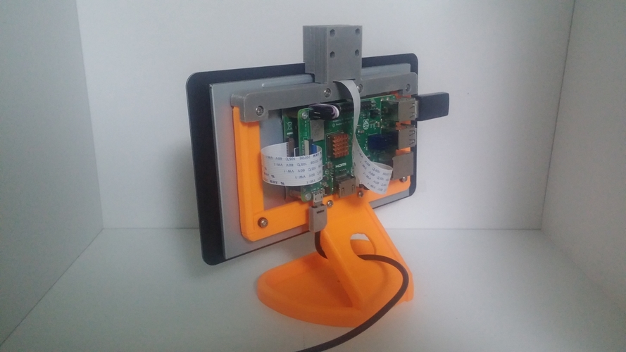 PiMac - Raspberry Pi 7 Inch Touch Screen Stand (with Camera) 3D Print 261091 PiMac - Raspberry Pi 7 Inch Touch Screen Stand (with Camera) 3D Print 261091