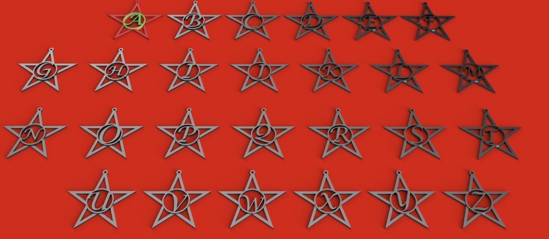 CHRISTMASTAR 3D letters stl file 3D Print 261933 CHRISTMASTAR 3D letters stl file 3D Print 261933