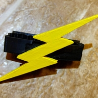 Small Nonlethal Lightning Bolt Hair Clip 3D Printing 262221