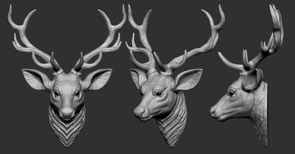 Deer head 3D Print 263216 Deer head 3D Print 263216