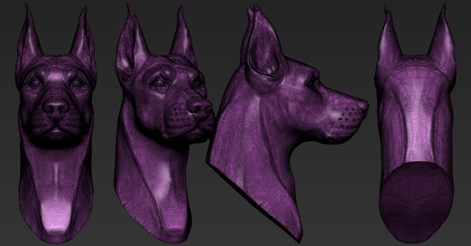 Doberman Head 3D Print 263242 Doberman Head 3D Print 263242
