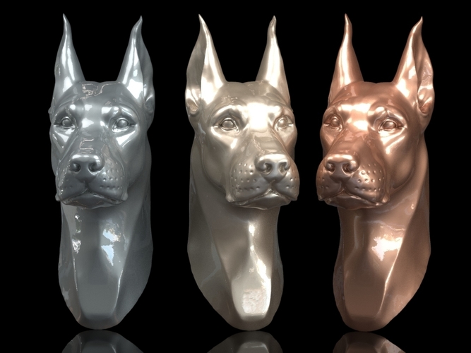 Doberman Head 3D Print 263243 Doberman Head 3D Print 263243