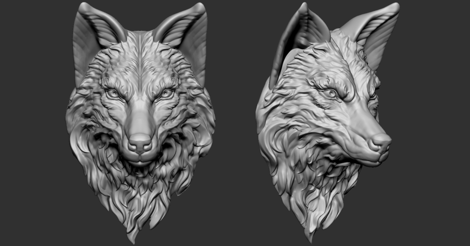 Wolf head 3D Print 263297 Wolf head 3D Print 263297