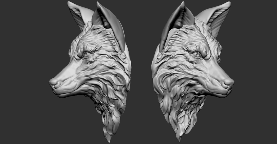 Wolf head 3D Print 263298 Wolf head 3D Print 263298