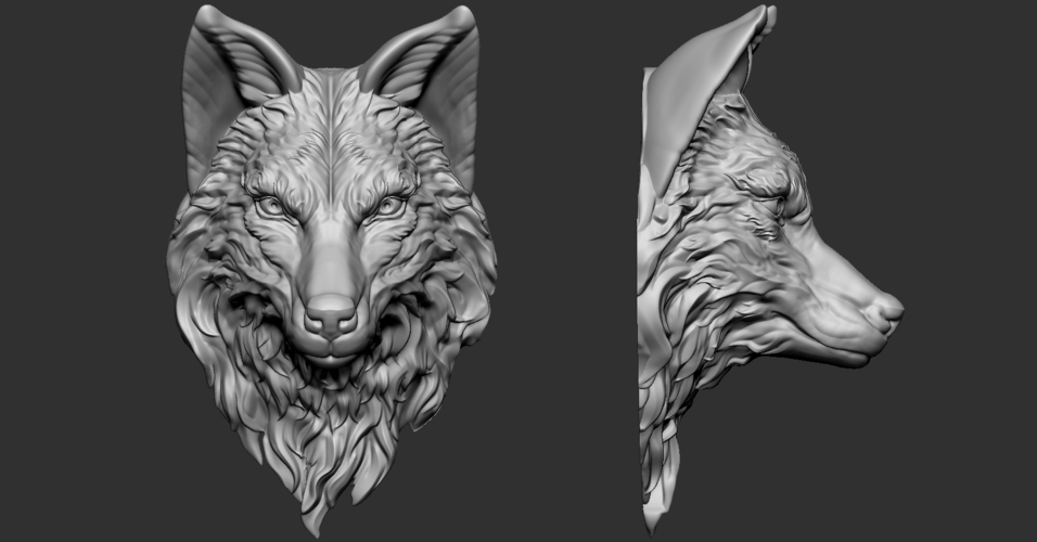 Wolf head 3D Print 263299 Wolf head 3D Print 263299
