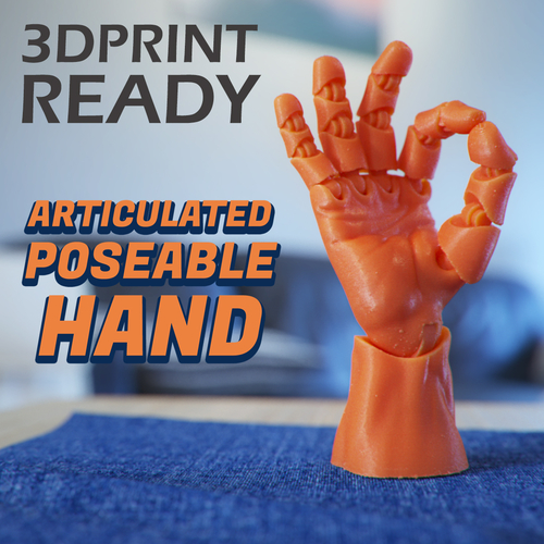 Articulated Poseable Hand 3D Print 263839