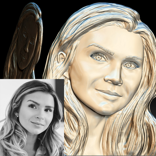 Portrait relief STL file for CNC router based on your photo 3D Print 264002