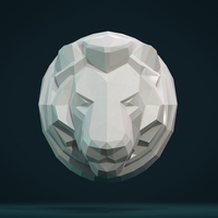 Small Lion Head low Poly 3D Printing 264207