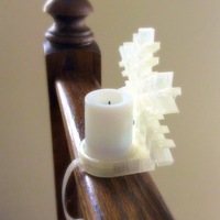 Small Snowflake tealight holder for banisters 3D Printing 26479