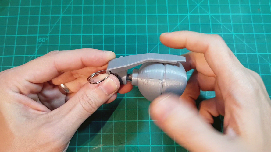 HAND GRENADE CONTAINER KEY CHAIN 3D Print 265378 HAND GRENADE CONTAINER KEY CHAIN 3D Print 265378