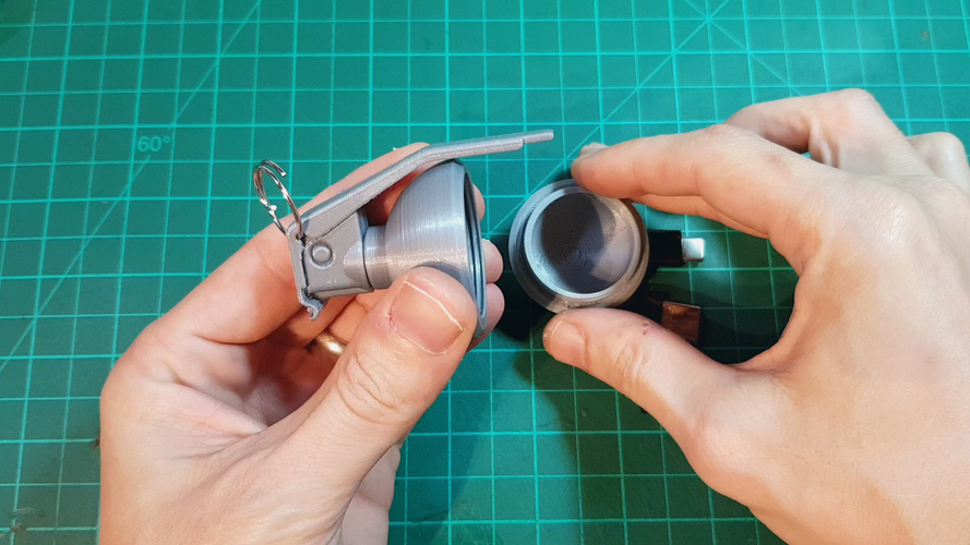 HAND GRENADE CONTAINER KEY CHAIN 3D Print 265379 HAND GRENADE CONTAINER KEY CHAIN 3D Print 265379