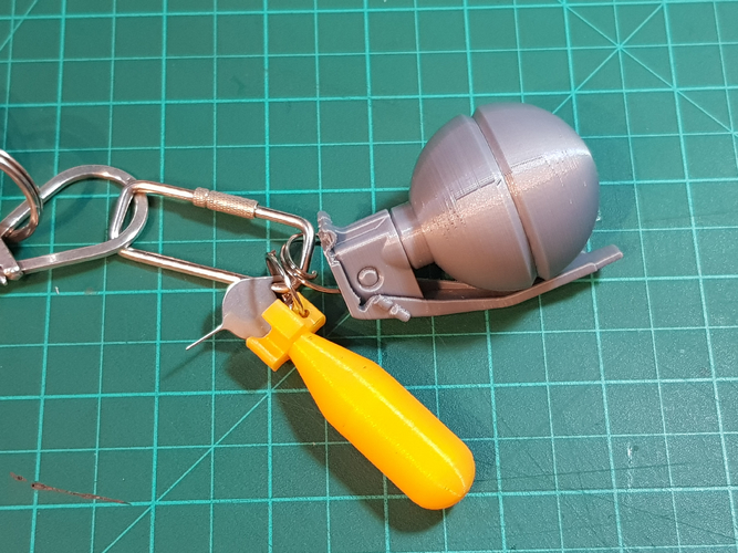 HAND GRENADE CONTAINER KEY CHAIN 3D Print 265381 HAND GRENADE CONTAINER KEY CHAIN 3D Print 265381