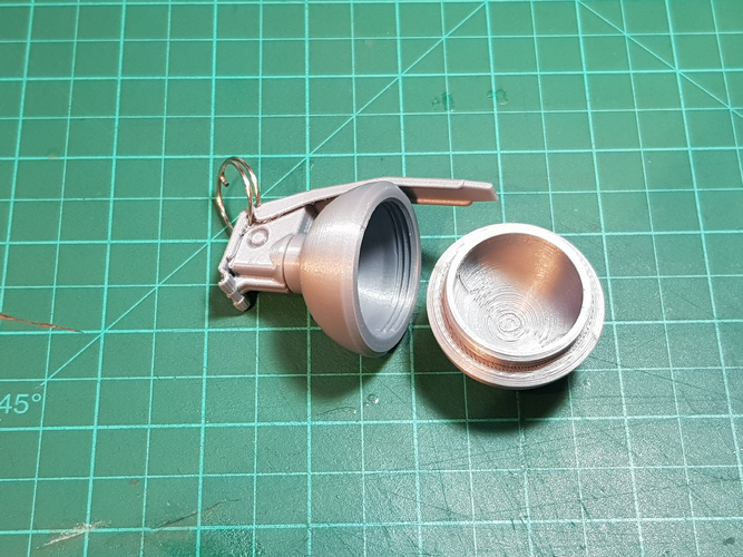 HAND GRENADE CONTAINER KEY CHAIN 3D Print 265382 HAND GRENADE CONTAINER KEY CHAIN 3D Print 265382
