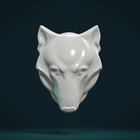 Small Wolf head relief 3D Printing 266000