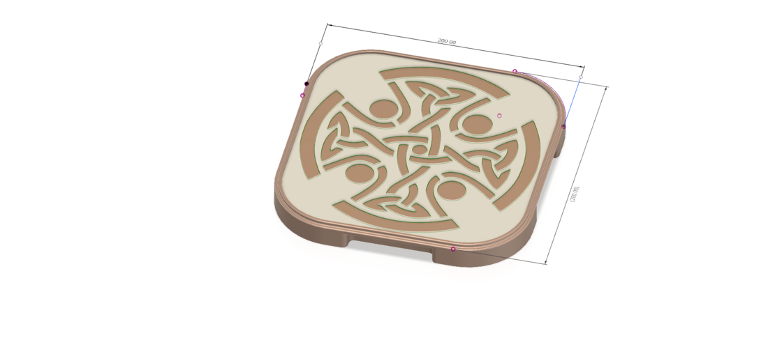 tray board for cutting stand with celtic pattern 3d 3D Print 266981