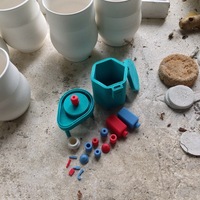 Small Pottery Wheel & Kiln Toy Set 3D Printing 26790