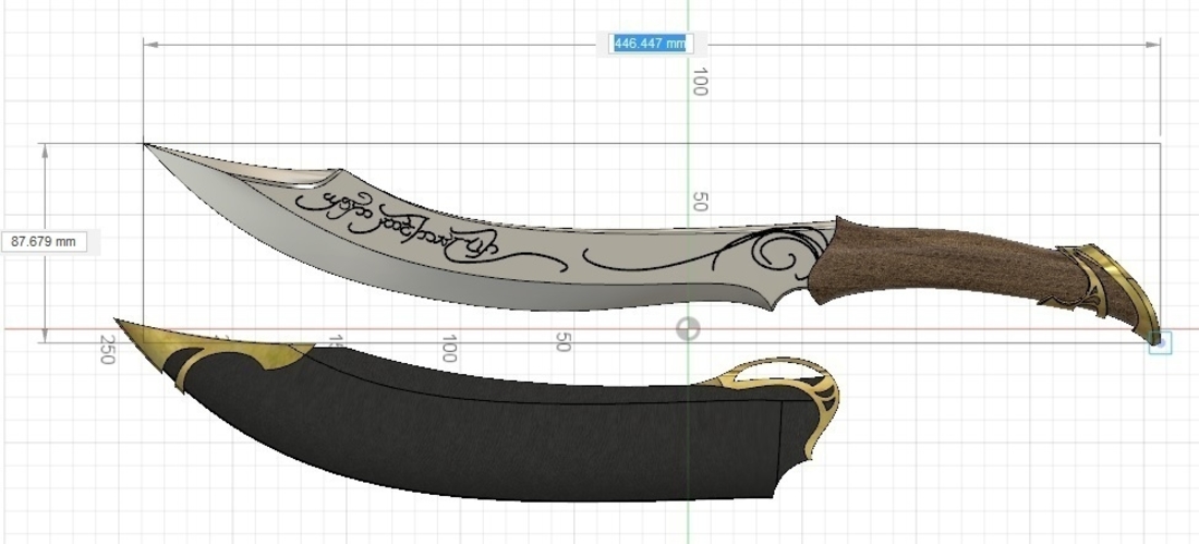 Aragorn Dagger Lord of the Rings 3D Print 268790 Aragorn Dagger Lord of the Rings 3D Print 268790