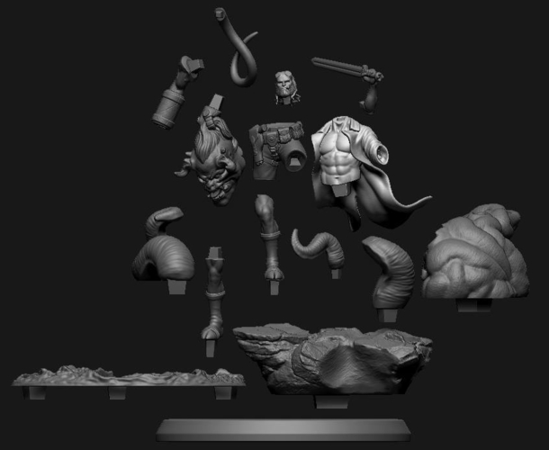 HellBoy - 3D Printable Model 3D Print 269180 HellBoy - 3D Printable Model 3D Print 269180