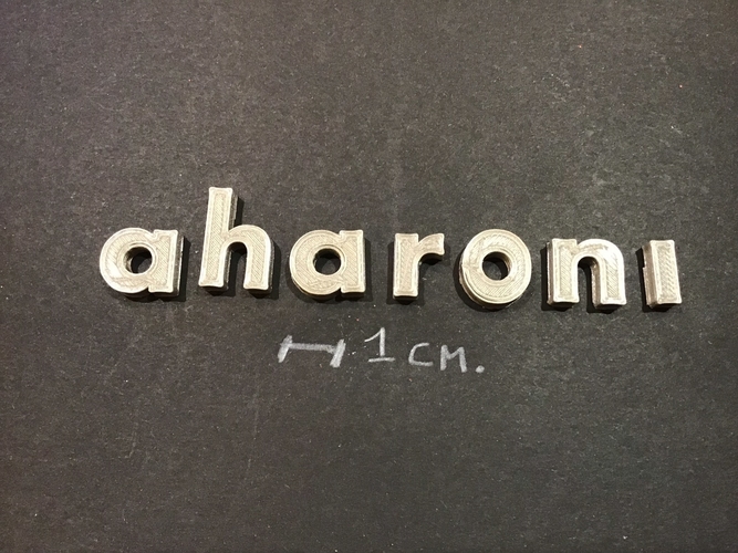 AHARONI Font lowercase 3D letters STL file 3D Print 269240 AHARONI Font lowercase 3D letters STL file 3D Print 269240
