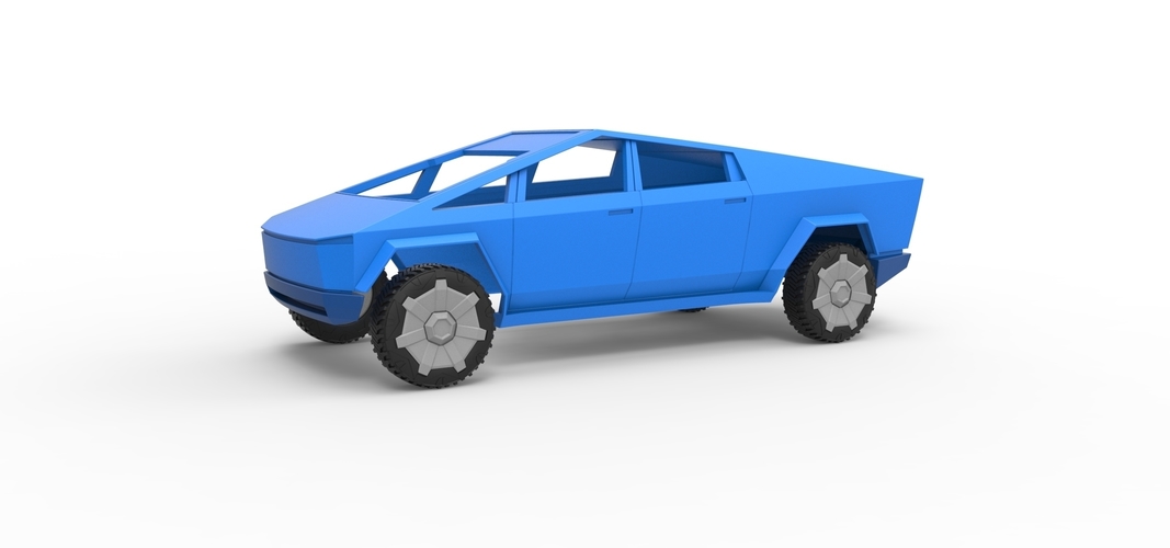 Diecast shell and wheels Tesla Cyberpunk truck Scale 1 to 24 3D Print 269566 Diecast shell and wheels Tesla Cyberpunk truck Scale 1 to 24 3D Print 269566
