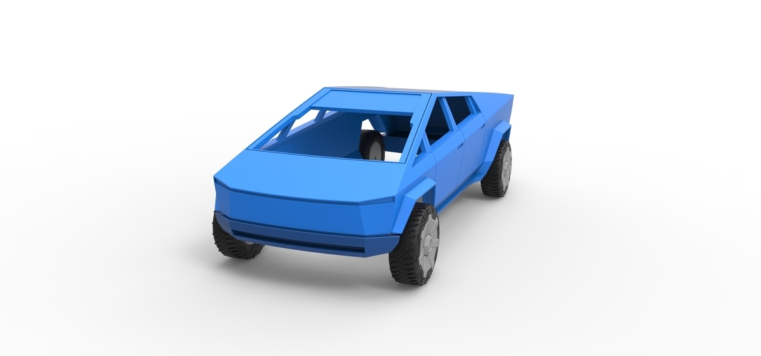 Diecast shell and wheels Tesla Cyberpunk truck Scale 1 to 24 3D Print 269567 Diecast shell and wheels Tesla Cyberpunk truck Scale 1 to 24 3D Print 269567