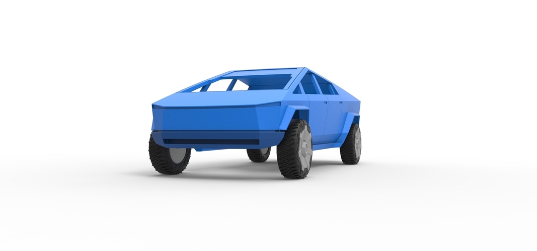 Diecast shell and wheels Tesla Cyberpunk truck Scale 1 to 24 3D Print 269568 Diecast shell and wheels Tesla Cyberpunk truck Scale 1 to 24 3D Print 269568