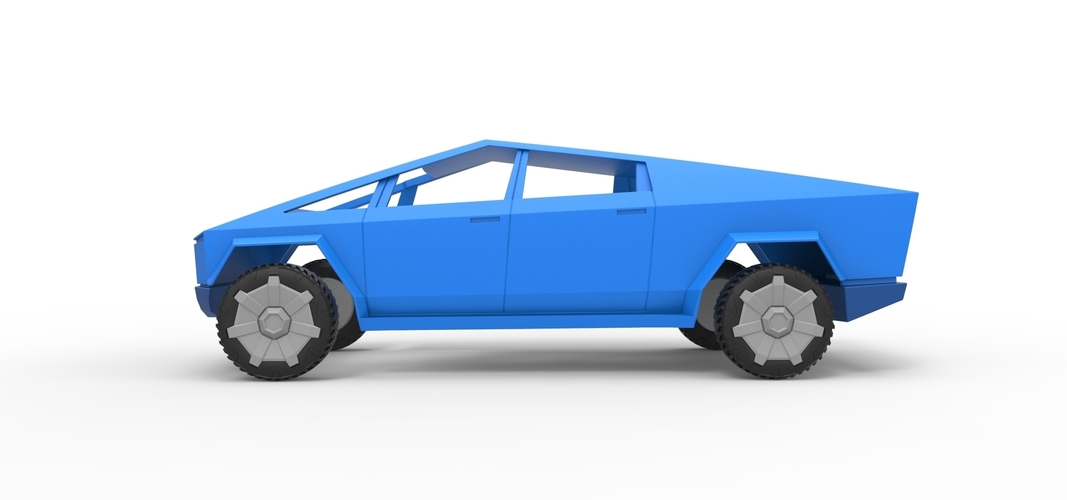 Diecast shell and wheels Tesla Cyberpunk truck Scale 1 to 24 3D Print 269571 Diecast shell and wheels Tesla Cyberpunk truck Scale 1 to 24 3D Print 269571