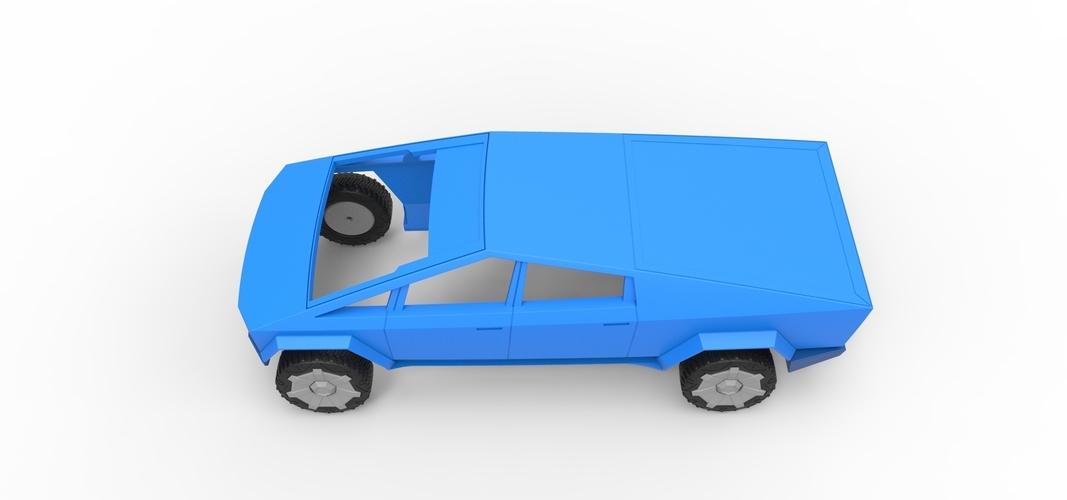 Diecast shell and wheels Tesla Cyberpunk truck Scale 1 to 24 3D Print 269572 Diecast shell and wheels Tesla Cyberpunk truck Scale 1 to 24 3D Print 269572