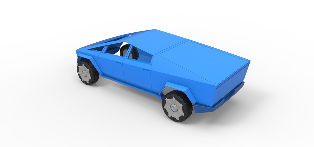 Diecast shell and wheels Tesla Cyberpunk truck Scale 1 to 24 3D Print 269574 Diecast shell and wheels Tesla Cyberpunk truck Scale 1 to 24 3D Print 269574