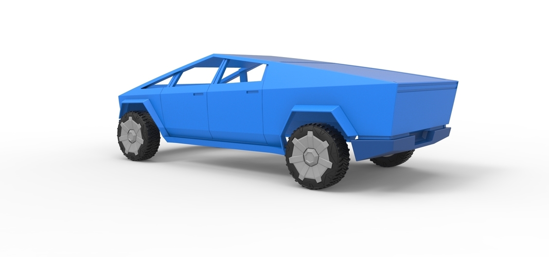 Diecast shell and wheels Tesla Cyberpunk truck Scale 1 to 24 3D Print 269575 Diecast shell and wheels Tesla Cyberpunk truck Scale 1 to 24 3D Print 269575