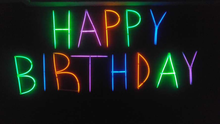 Glowing Happy Birthday Letters 3D Print 269730