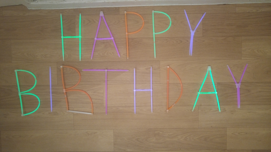 Glowing Happy Birthday Letters 3D Print 269731