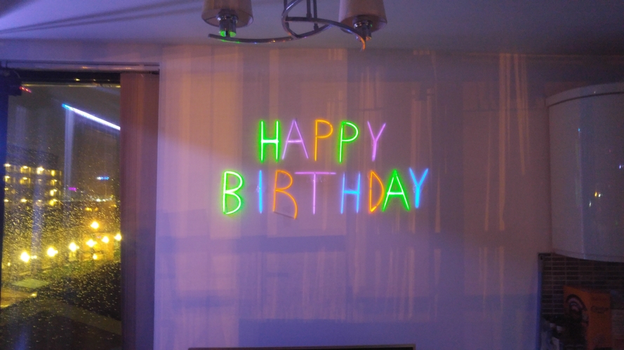Glowing Happy Birthday Letters 3D Print 269732