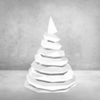 Small Christmas ornament - Spiral Snow Fir (LowPoly) 3D Printing 270368