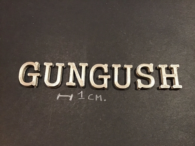 GUNGUSH font uppercase 3D letters STL file 3D Print 270623 GUNGUSH font uppercase 3D letters STL file 3D Print 270623