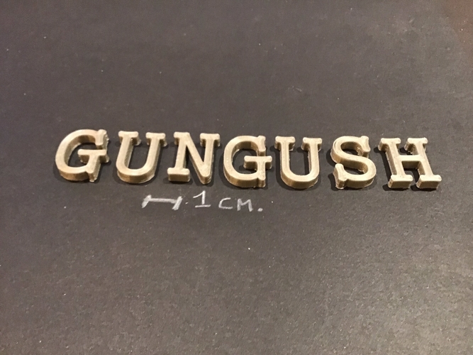 GUNGUSH font uppercase 3D letters STL file 3D Print 270624 GUNGUSH font uppercase 3D letters STL file 3D Print 270624
