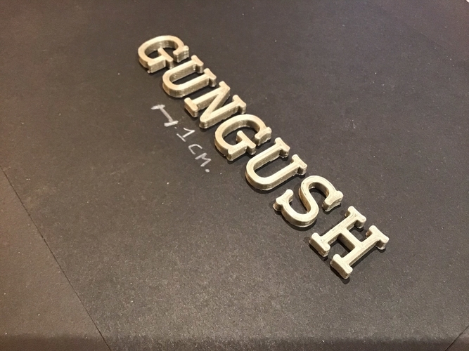 GUNGUSH font uppercase 3D letters STL file 3D Print 270625 GUNGUSH font uppercase 3D letters STL file 3D Print 270625