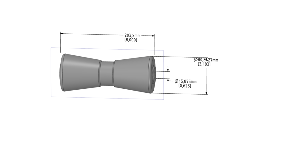 8 Inch Boat Trailer Keel Roller 3.25 Inch Outside Diameter v01 3D Print 270840