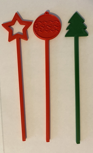 Holiday Party Cocktail Stirrers - Swizzle Sticks 3D Print 270866