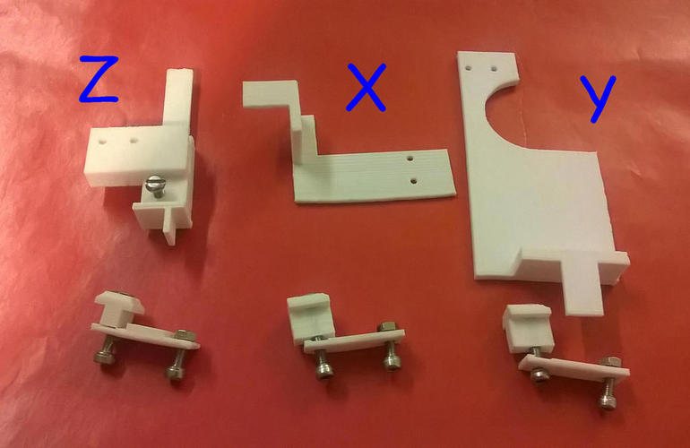 Ordbot Hadron Optical Endstop Mounts and Flags 3D Print 27150
