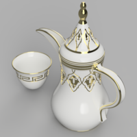 Small Arabic Coffee Pot and Cup 3D Printing 271672