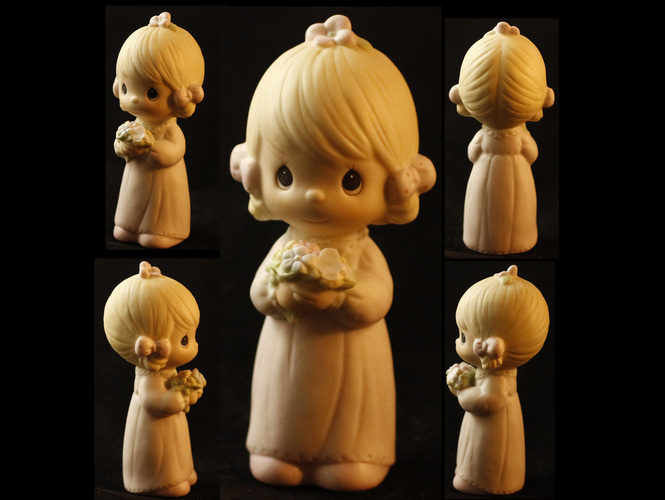 Adorable Lil Girl with Flowers 3D Print 27333