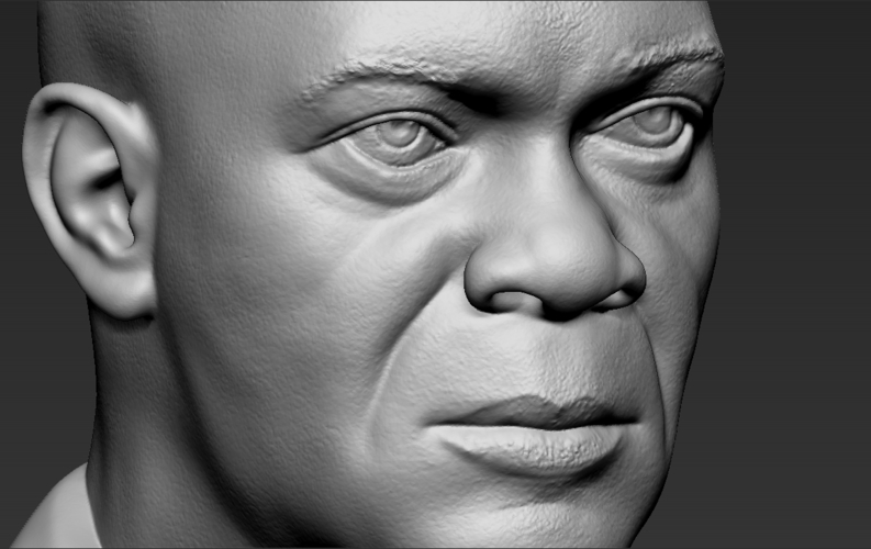 Samuel L Jackson bust ready for full color 3D printing 3D Print 274397