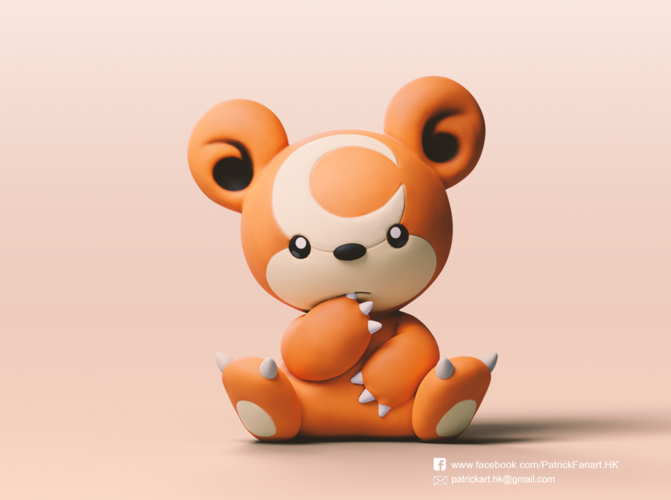 Teddiursa(Pokemon) 3D Print 276101 Teddiursa(Pokemon) 3D Print 276101
