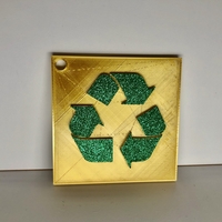 Small Recycle Sign: Wall/Desk Display or Keychain 3D Printing 276782
